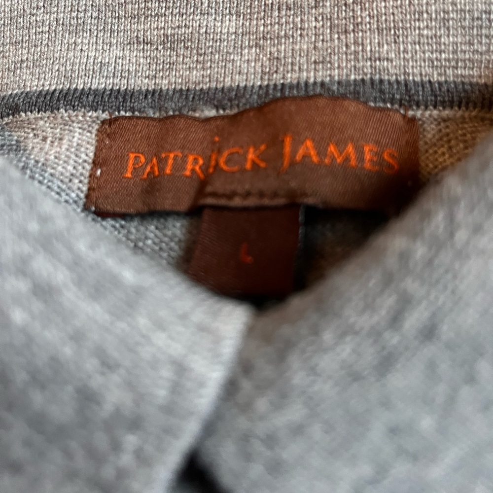 Patrick James Grey Three Button Pullover Wool Swe… - image 2